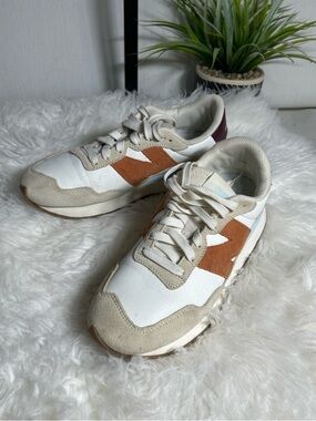 New Balance Cream and Rust Orange Sneakers